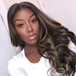 Classy Wavy Black Hair With Blonde And Brown Highlights Wig | Idefinewig
