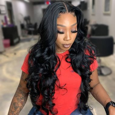 HD Film Lace Closure Wig 150% Density 5x5 Blow Out Royal Wave Brazilian Hair 