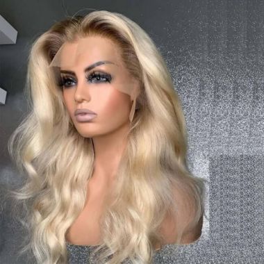 Chocolate Roots & Light Blonde Body Wave Wig Lace Front Wigs