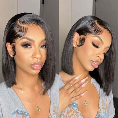 Side Part Straight Human Hair 5X5 HD Lace Closure Wig