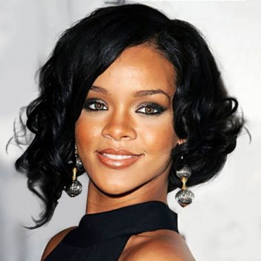 Rihanna Short Wave #1 100% Human Hair Lace Front Bob Wigs