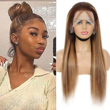 Highlight Straight Honey Blonde 360 Lace Wig with Baby Hair