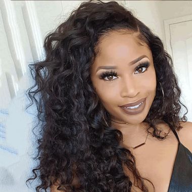 Loose Curly Natural Color Lace Front Wigs