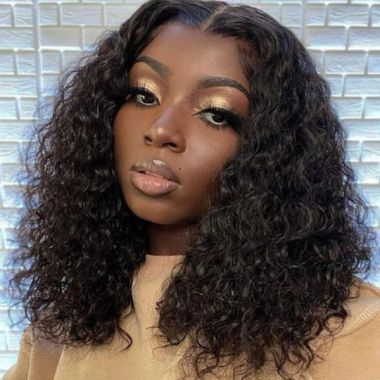  4x4 Lace Closure Wigs Short Curly Wig Human Hair