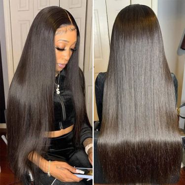 Brazilian Straight Human Hair Lace Wig with Baby Hair 150% Density