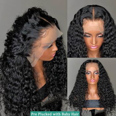 Deep Curly 13x4 Lace Front Wig with Baby Hair 150% Density