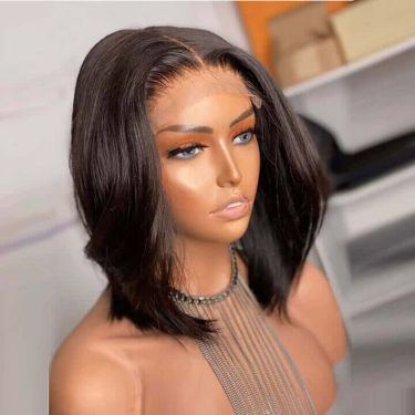 5x5 Lace Closure Lace Wig Pre plucked Straight Blunt Cut Wigs