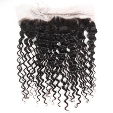 1PC Deep Wave Hair With 13x4 Lace Frontal Hair