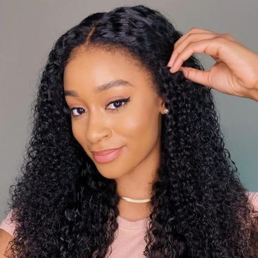 4C Edges Glueless Deep Curly 13x4 Lace Front Wig Human Hair Wig