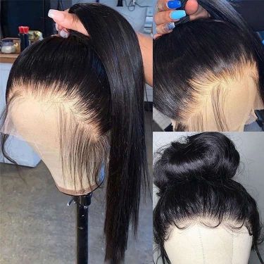 Glueless Wig Silky Straight 360 Lace Wigs Pre-Plucked Human Hair Wigs