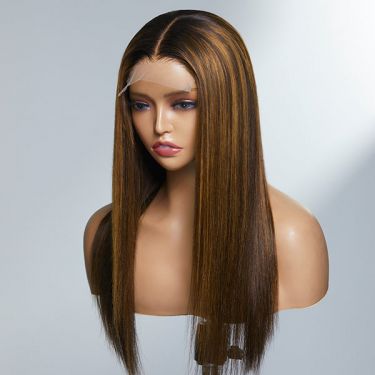 Mix Color Silky Straight 5X5 Glueless Closure Lace Wig 
