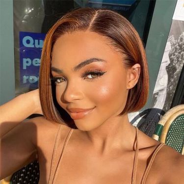 Wear and Go Wigs Glueless Ombre Mandarin Brown 4X4 Lace Bob Wig