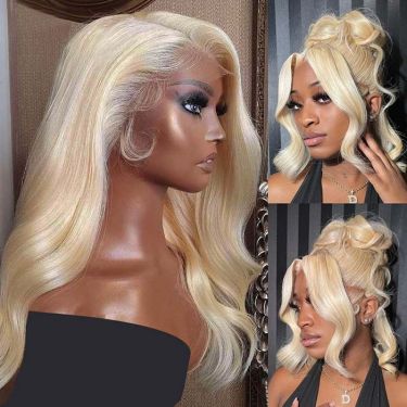 Blonde Body Wave 13X4 Lace Wig 100% Human Hair Wigs Pre-Plucked