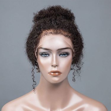Glueless Wigs Kinky Curly 360 Lace Wig Curly Edges Human Hair Wigs