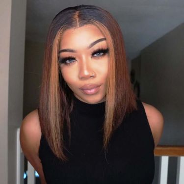 4/27 Ombre 13X4 Frontal Bob Straight Wig 