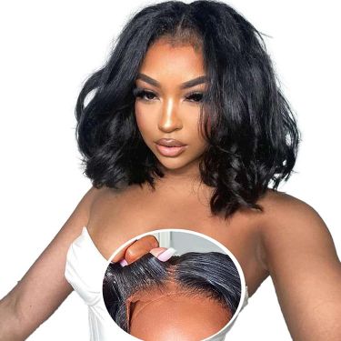 Glueless Bob Wig Human Hair Body Wave 4x4 Lace Wig for Beginners