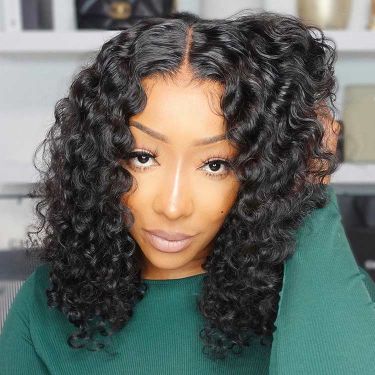 Wear And Go Glueless Water Wave Bob Wigs 4x6 Pre Cut Lace Wig