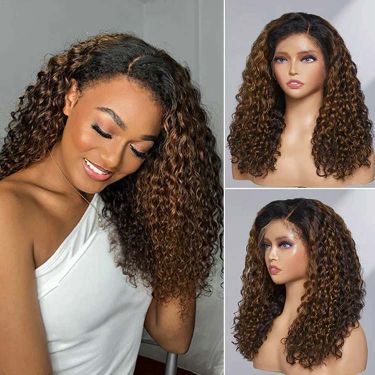 4C Edge Glueless Curly Wigs Lace Front Wig
