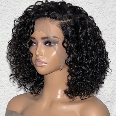 Side Part Undetectable Lace Wig 5x5 Closure Curly Bob Wig #1 