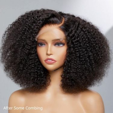 Classic Afro Curly Glueless 5x5 Closure Lace Wig 200% Density 