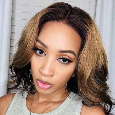 Ombre Blonde Body Wave Glueless 5x5 Closure Lace Wig Human Hair Bob Wigs