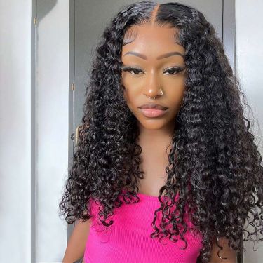 Glueless Water Wave Human Hair 5X5 HD Closure Invisible Lace Wig