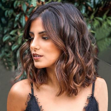 Glueless Highlights Ombre Brown Wavy Bob Wig 5x5 Closure Lace Wig Human Hair