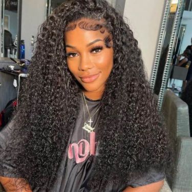 Jerry Curly Glueless 5x5 Lace Closure Wigs 180% Density