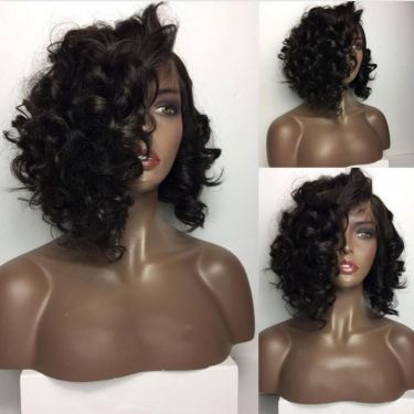 Loose Curls Human Hair Bob Wigs 5x5 Closure Undetectable Lace Wig