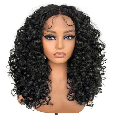 Glueless Loose Deep Wigs 5X5 Closure Lace Wig #1 Human Hair 180% Density