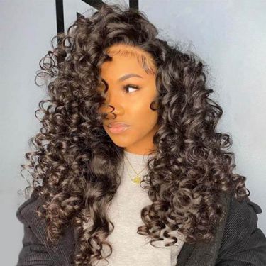 Glueless 5X5 Undetectable Closure Lace Wig Human Hair Spiral Curly Wigs