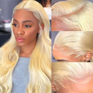 Body Wave Blonde Human Hair 13x4 Lace Front Wig with Baby Hair