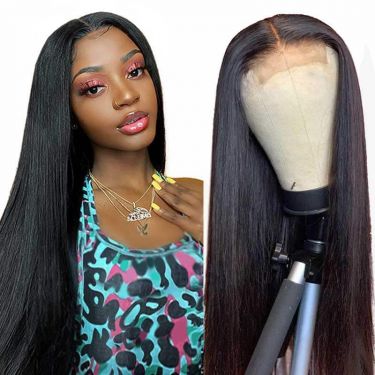 Straight Lace Closure Wigs Pre Plucked Hairline Hair 4x4 Transparent Lace Wigs