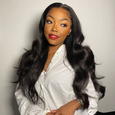 Body Wave 360 Lace Frontal Wig 150% Density Natural Color Pre-Plucked 