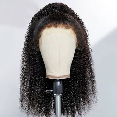 4C Edges Natural Hairline Kinky Curly 360 Lace Wig Human Hair Wig