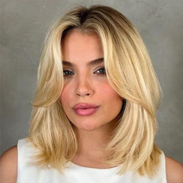 Short Ombre Bob Wigs with Curtain Bangs Human Hair 13X4 Lace Front Wig