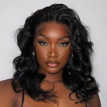 Glueless Body Wave 13X4 Lace Front Wig with Baby Hair #1 Human Hair
