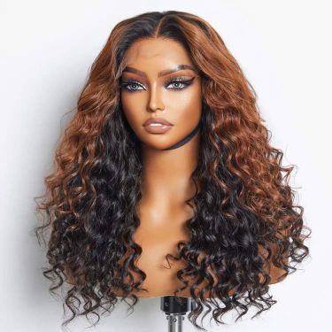 Peekaboo Ombre Brown Loose Water Wave Glueless 5x5 Closure Lace Wig