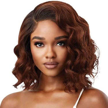Glueless Highlight Side Part Bob Wig Wavy Human Hair Lace Front Wig