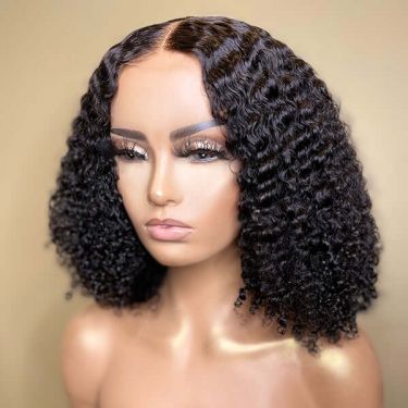 Afro Curly Invisible Lace Glueless 4x4 Lace Closure Human Hair