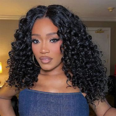 Fluffy Bouncy Curly Wigs Glueless Wig 13x4 Lace Front Wig Human Hair