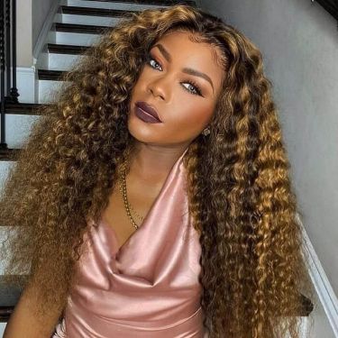 P4/27 Color Deep Wave Highlight Wig 150% Density Lace Front Wigs 