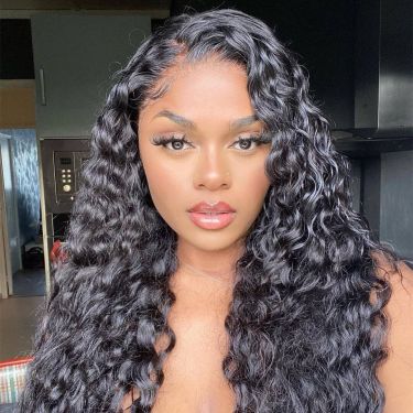 Glueless Loose Curly 13x6 Swiss Lace Front Wig 100% Virgin Hair