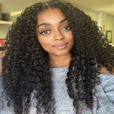 Curly 5x5 Invisible Lace Closure Wig 180% density 100% Human Hair