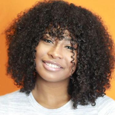 Indian Hair Short Curly Hair With Bangs Lace Front Wig 