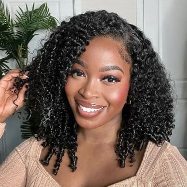 Kinky Curly Lace Front Wig with Curly Baby Hair 150% Density