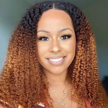 Human Hair Ombre Curly Lace Front Wig 