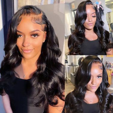 Invisible Lace Glueless Body Wave 13x4 Frontal Lace Wig 100% Virgin Hair