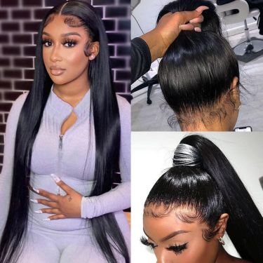 360 Lace Wigs Pre Plucked Straight Human Hair Wigs 
