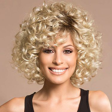 Glueless Short Curly Blonde Ombre Human Hair Bob Wigs Lace Front Wig